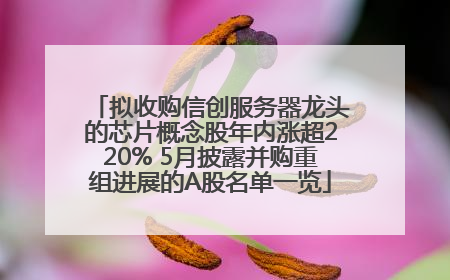 拟收购信创服务器龙头的芯片概念股年内涨超220% 5月披露并购重组进展的A股名单一览
