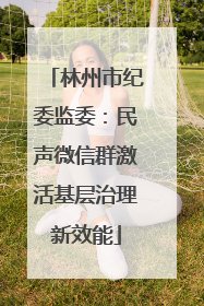 林州市纪委监委：民声微信群激活基层治理新效能