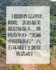 摄影作品评比揭晓、表彰最美基层环保人，黄冈市举办“美丽中国我先行”六五环境日主题宣传活动