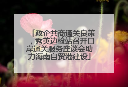 政企共商通关良策，秀英边检站召开口岸通关服务座谈会助力海南自贸港建设