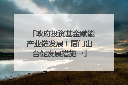政府投资基金赋能产业链发展！厦门出台促发展措施→