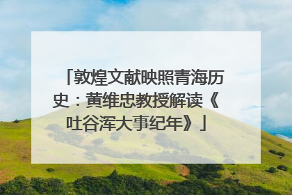 敦煌文献映照青海历史：黄维忠教授解读《吐谷浑大事纪年》