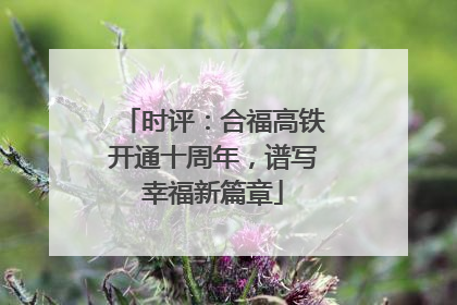 时评：合福高铁开通十周年，谱写幸福新篇章