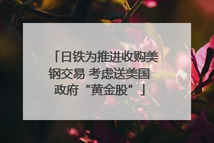 日铁为推进收购美钢交易 考虑送美国政府“黄金股”