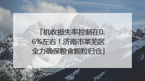 机收损失率控制在0.6%左右！济南市莱芜区全力确保粮食颗粒归仓