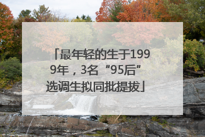 最年轻的生于1999年，3名“95后”选调生拟同批提拔