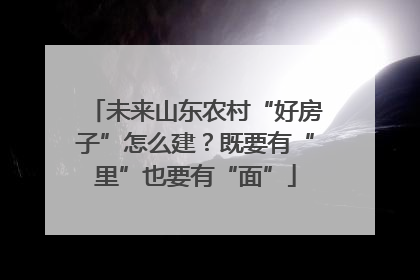 未来山东农村“好房子”怎么建？既要有“里”也要有“面”