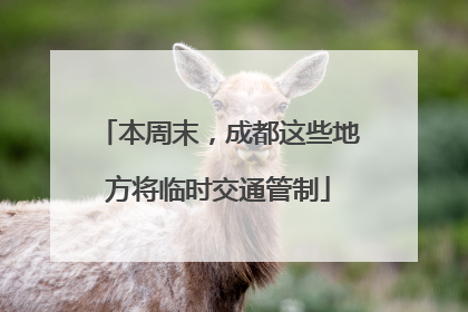 本周末，成都这些地方将临时交通管制