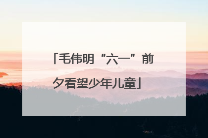 毛伟明“六一”前夕看望少年儿童