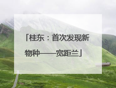 桂东：首次发现新物种——宽距兰