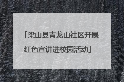 梁山县青龙山社区开展红色宣讲进校园活动