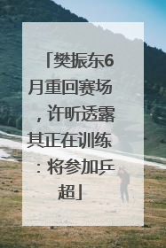 樊振东6月重回赛场，许昕透露其正在训练：将参加乒超