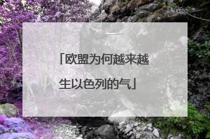 欧盟为何越来越生以色列的气