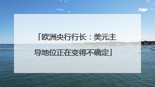 欧洲央行行长：美元主导地位正在变得不确定