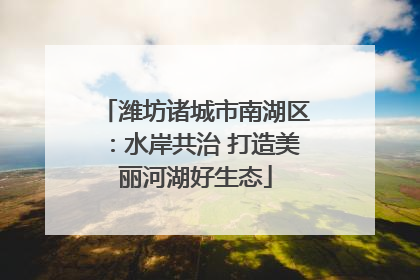 潍坊诸城市南湖区：水岸共治 打造美丽河湖好生态