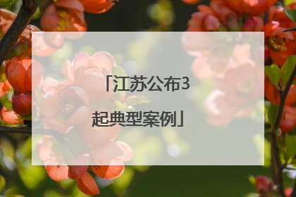 江苏公布3起典型案例