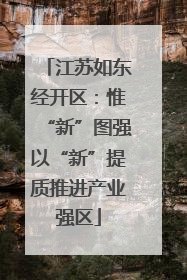 江苏如东经开区：惟“新”图强以“新”提质推进产业强区