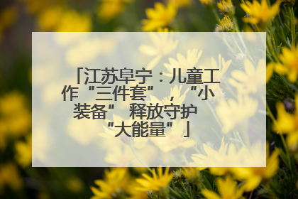 江苏阜宁：儿童工作“三件套”，“小装备” 释放守护 “大能量”