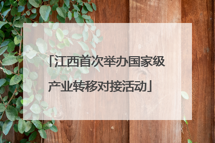 江西首次举办国家级产业转移对接活动