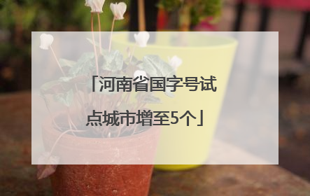 河南省国字号试点城市增至5个