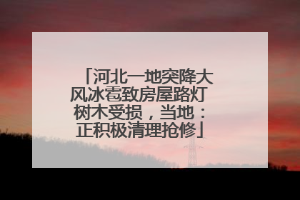 河北一地突降大风冰雹致房屋路灯树木受损，当地：正积极清理抢修