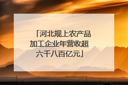 河北规上农产品加工企业年营收超六千八百亿元