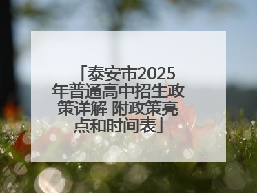 泰安市2025年普通高中招生政策详解 附政策亮点和时间表