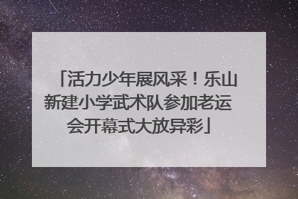 活力少年展风采！乐山新建小学武术队参加老运会开幕式大放异彩