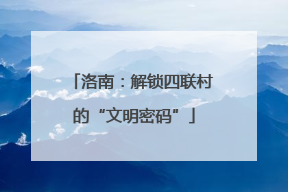 洛南：解锁四联村的“文明密码”