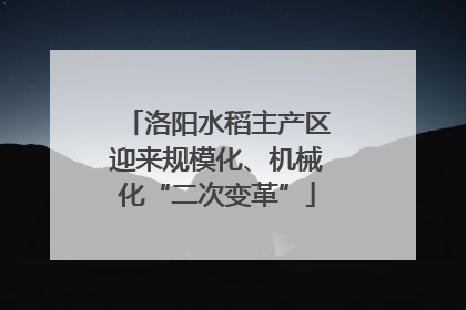 洛阳水稻主产区迎来规模化、机械化“二次变革”