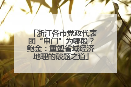 浙江各市党政代表团“串门”为哪般？鲍金：重塑省域经济地理的破题之道