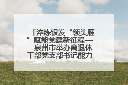 淬炼银发“领头雁”赋能党建新征程——泉州市举办离退休干部党支部书记能力建设专题培训