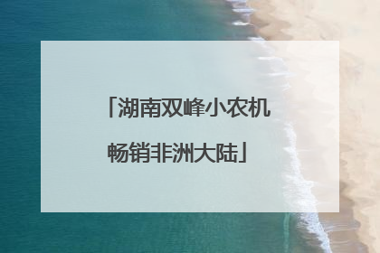 湖南双峰小农机畅销非洲大陆