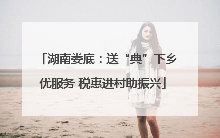湖南娄底：送“典”下乡优服务 税惠进村助振兴