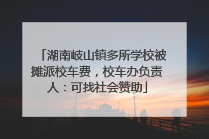 湖南岐山镇多所学校被摊派校车费，校车办负责人：可找社会赞助