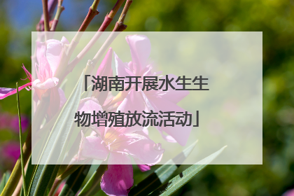 湖南开展水生生物增殖放流活动