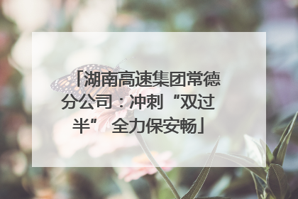 湖南高速集团常德分公司：冲刺“双过半” 全力保安畅