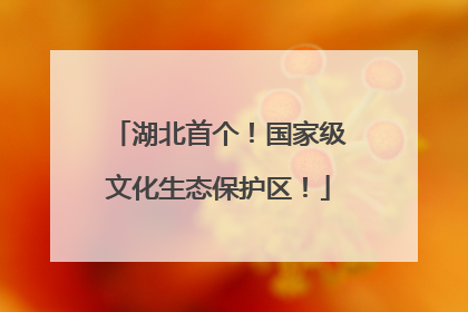 湖北首个！国家级文化生态保护区！