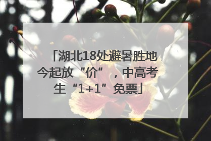 湖北18处避暑胜地今起放“价”，中高考生“1+1”免票