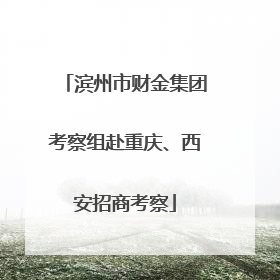 滨州市财金集团考察组赴重庆、西安招商考察
