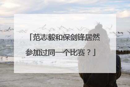 范志毅和保剑锋居然参加过同一个比赛？