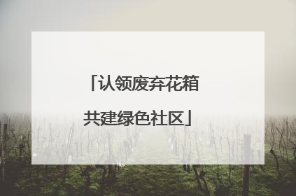 认领废弃花箱 共建绿色社区