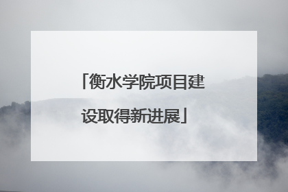 衡水学院项目建设取得新进展