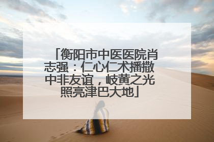 衡阳市中医医院肖志强：仁心仁术播撒中非友谊，岐黄之光照亮津巴大地