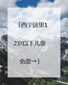 西宁这里12岁以下儿童免票→