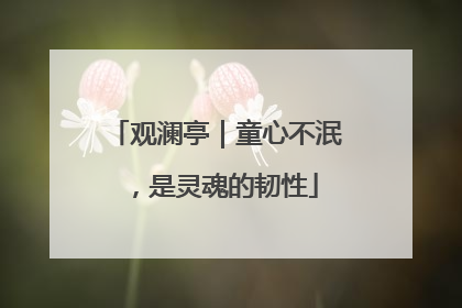观澜亭｜童心不泯，是灵魂的韧性