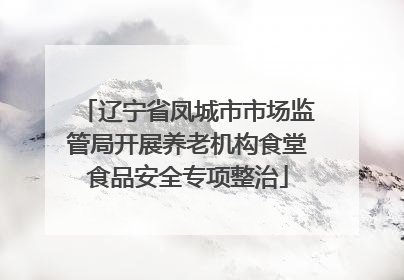 辽宁省凤城市市场监管局开展养老机构食堂食品安全专项整治