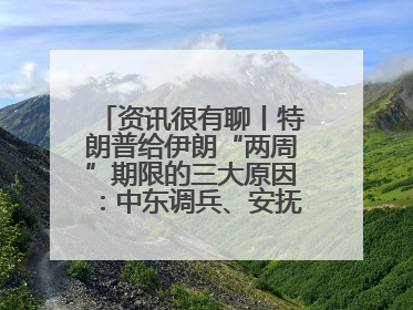 资讯很有聊丨特朗普给伊朗“两周”期限的三大原因：中东调兵、安抚国内、个人习惯