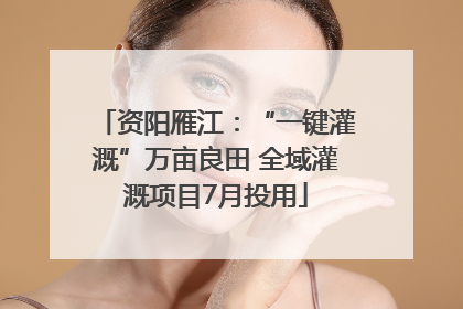 资阳雁江：“一键灌溉”万亩良田 全域灌溉项目7月投用