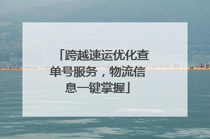 跨越速运优化查单号服务，物流信息一键掌握